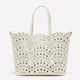 White Perforated Crossbody Handbag