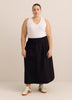 Cotton Poplin Pull-On Maxi Skirt