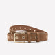 Cognac Faux-Suede Belt with Metallic Eyelet