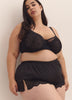 Black Sexy Satin Boxer with Lace Inserts - Déesse Collection