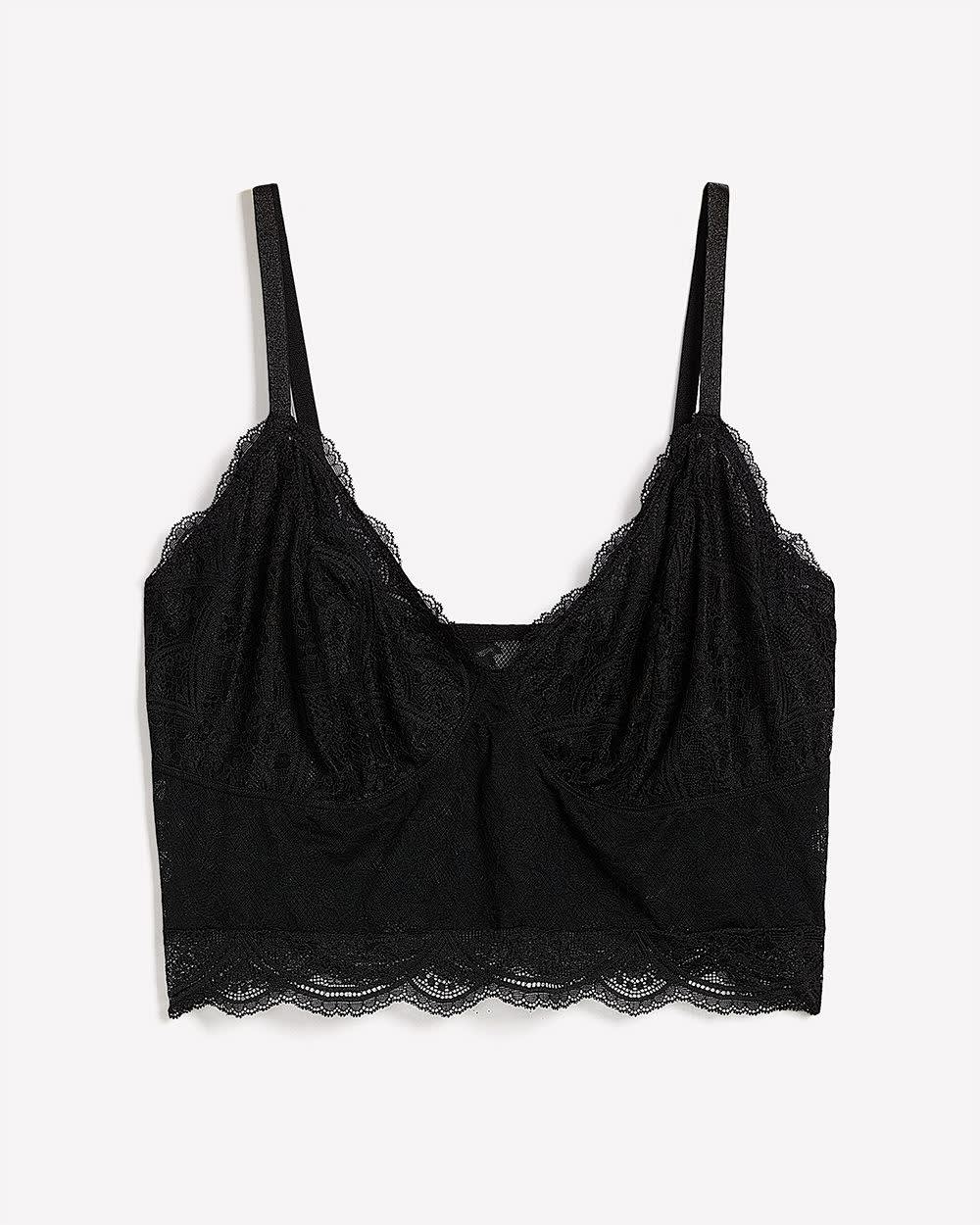 Ladies Knit Bralette – Lace, Mesh Lined, Crop Top