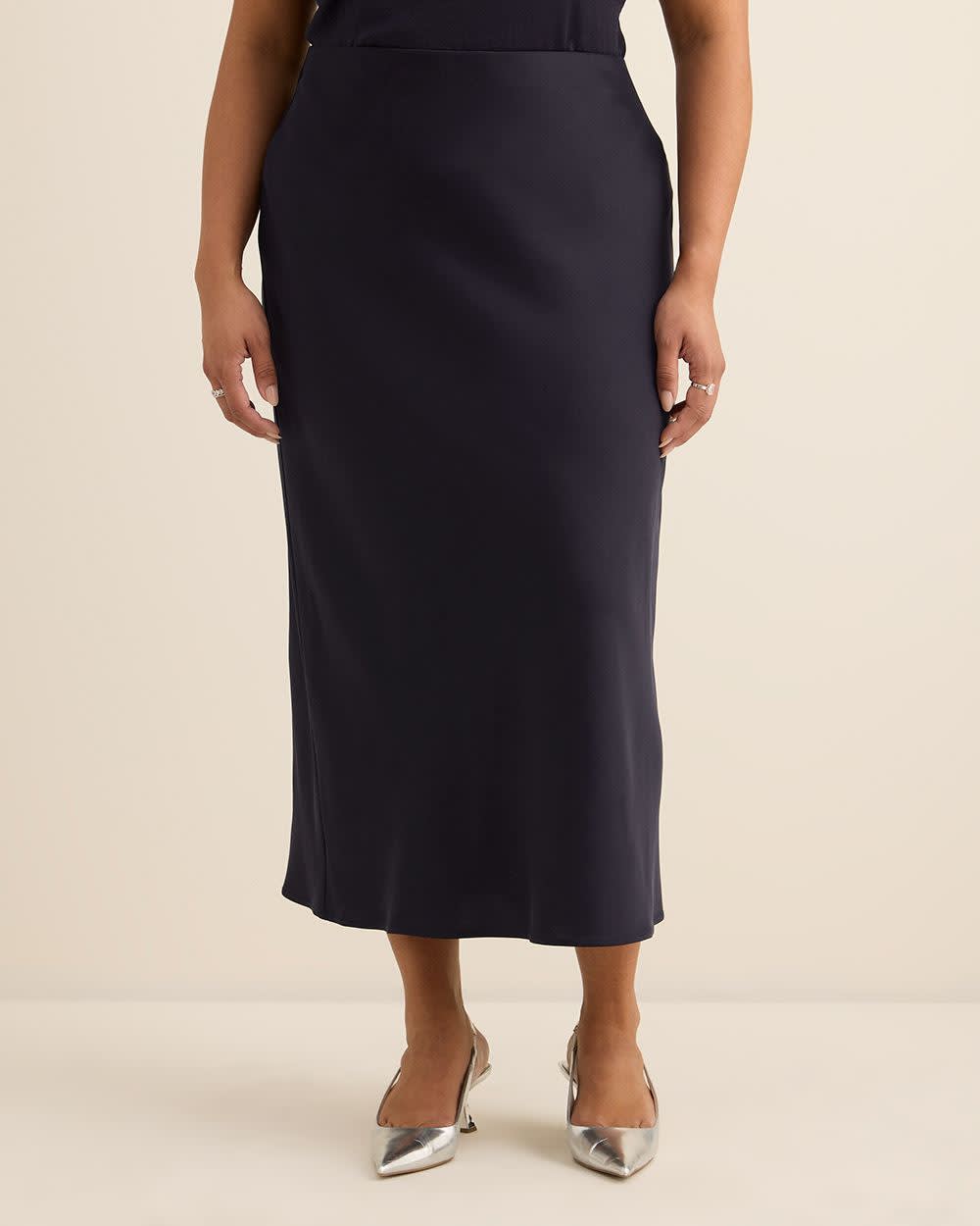 Satin Column Maxi Skirt