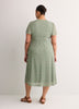 V-Neck Buttoned-Down Midi Dress with Flutter Sleeves - Addition Elle