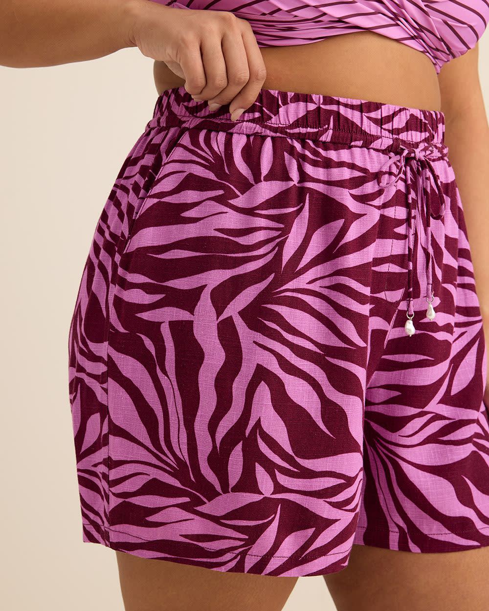 Short en lin mélangé à enfiler