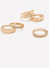 Assorted Hammered Golden Rings, Set of 5