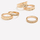 Assorted Hammered Golden Rings, Set of 5