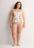 White Floral Swing Tankini Top