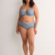 Full Blue Brief with Lace Waistband - Déesse
