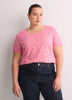 Curvy-Fit Printed Short-Sleeve Crew-Neck Tee