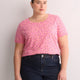 Curvy-Fit Printed Short-Sleeve Crew-Neck Tee