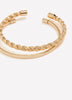 Thin Golden Cuff Bracelets, Set of 2