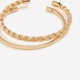 Thin Golden Cuff Bracelets, Set of 2