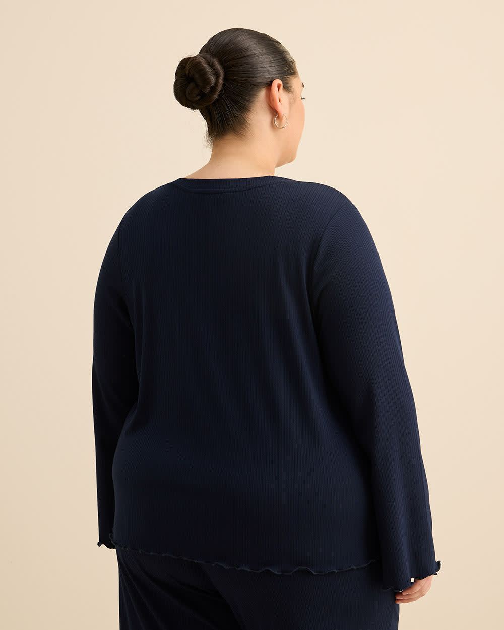 Cardigan pyjama à manches longues en tricot côtelé - ti Voglio