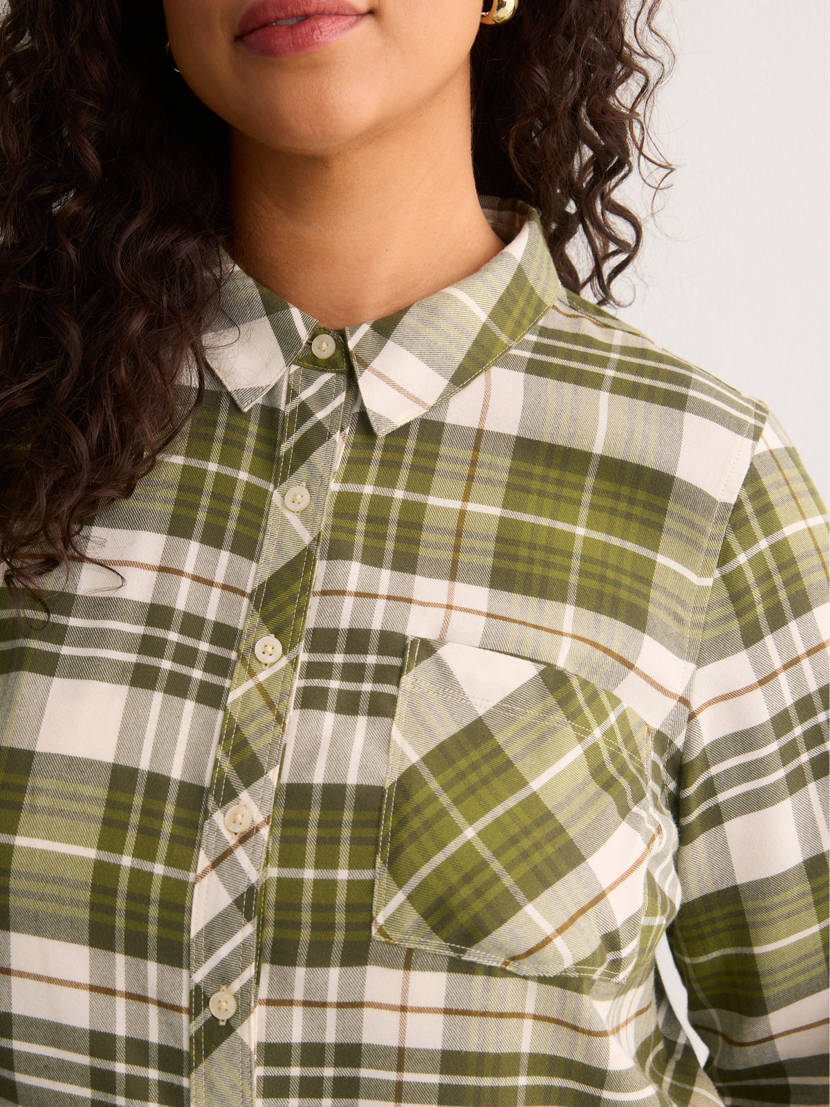 Plaid Flannel Buttoned-Down Tunic Shirt