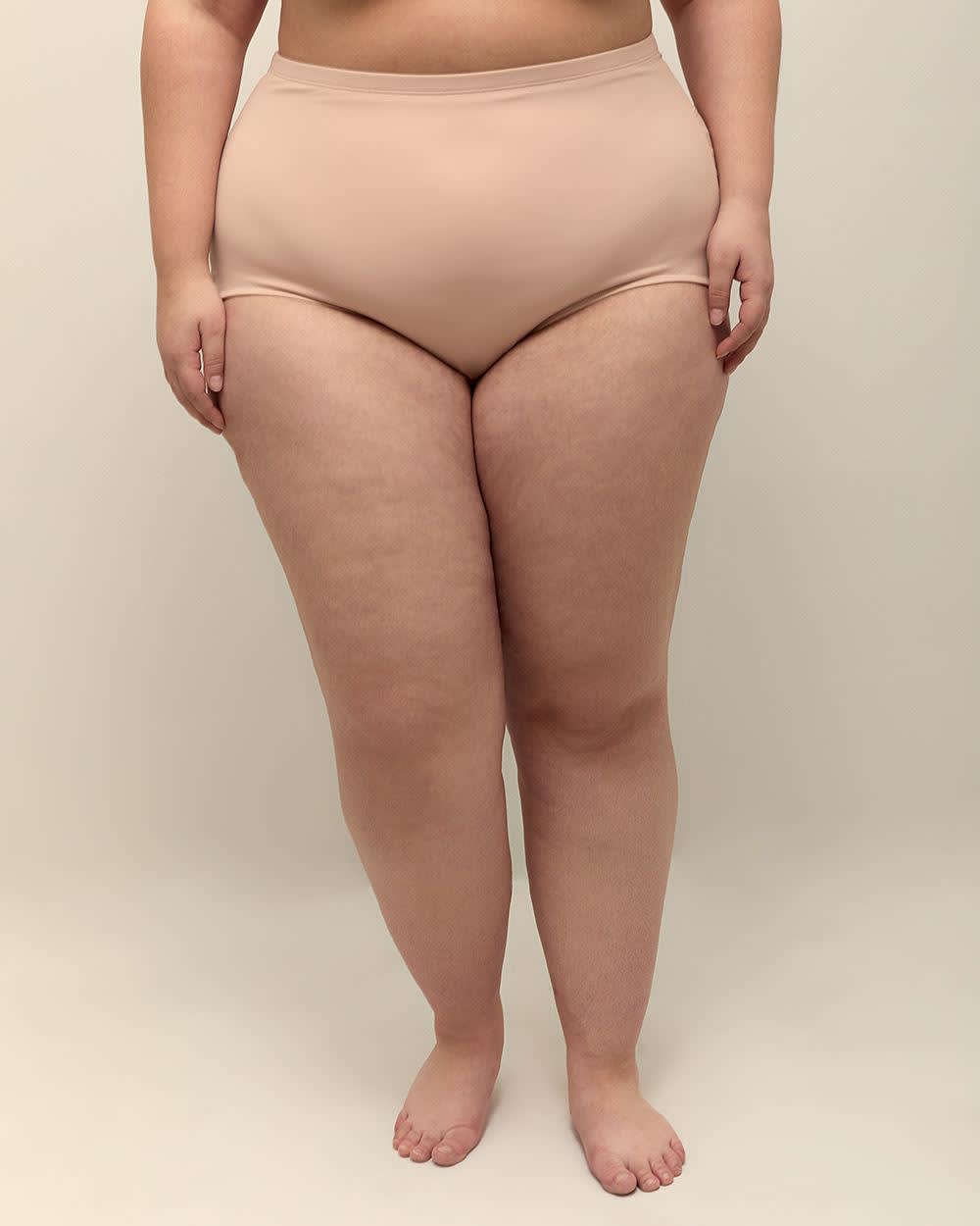 High-Waisted Cincher Brief with Striped Mesh - ti Voglio