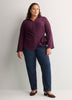 Purple Buttoned-Down Wrap Blouse