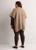 Ribbed Stitch Knit Cardigan Cape
