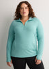 Green Long-Sleeve Half-Zip Textured Performance Pullover - Active Zone