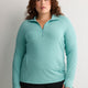 Green Long-Sleeve Half-Zip Textured Performance Pullover - Active Zone