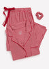 Red Gingham Buttoned Down Shirt and Straight Pant Pyjama Set - tiVOGLIO