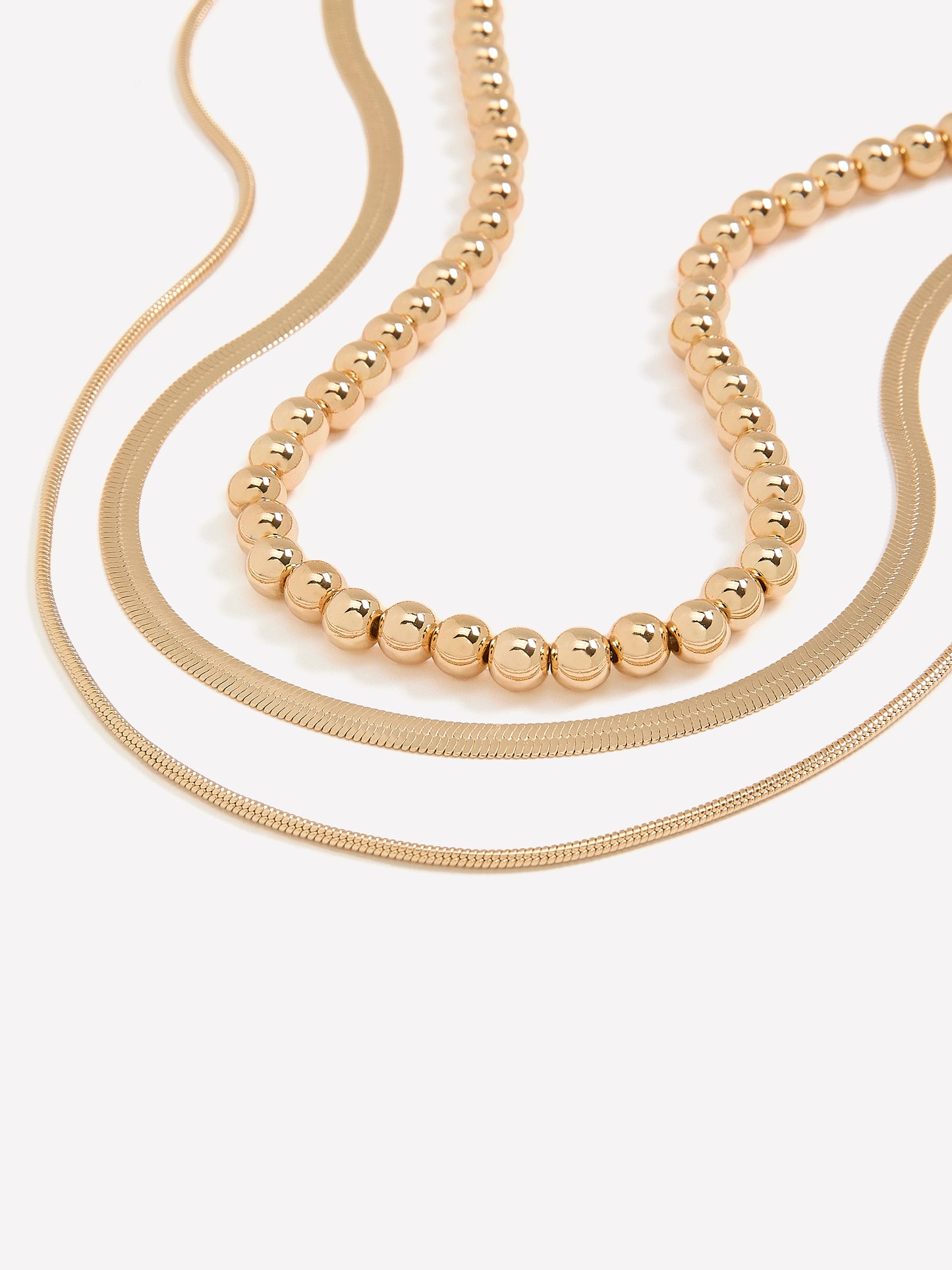 Short Golden Necklaces, Set of 3
