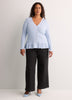 Responsible, Fit and Flare Peplum Button-Down Sweater