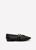 Wide Width, Black Crista Mesh Double Buckle Flat Shoe - Naturalizer