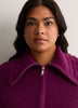 Straight Zippered Sweater Cardigan