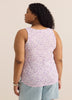 Straight Floral-Print Henley Tank Top