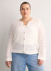 Semi-Fitted Crochet Cardigan with Long Bell Sleeves