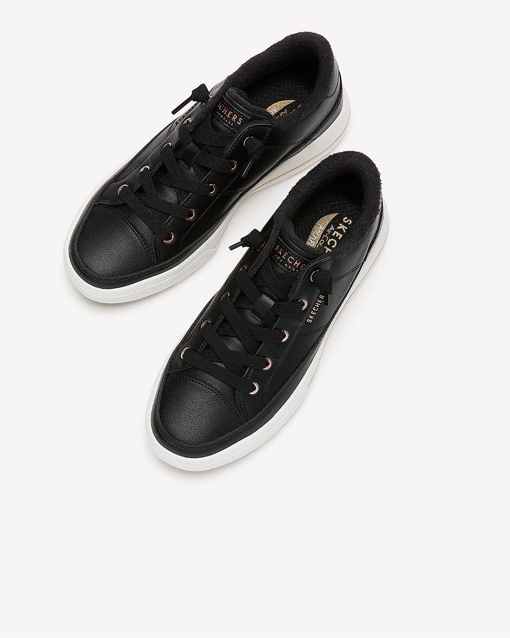 Chaussure Arch Fit en faux cuir noir, pied large - Skechers