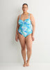 Shirred Bandeau Underwire One-Piece Swim Suit - Bleu by Rod Beattie