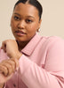 Neoprene Bomber Knit Top with Shirt Collar