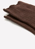 Brown Textured Ankle Socks with Scalloped Edge