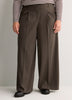 Heather Brown Double Pleated Wide-Leg Pant