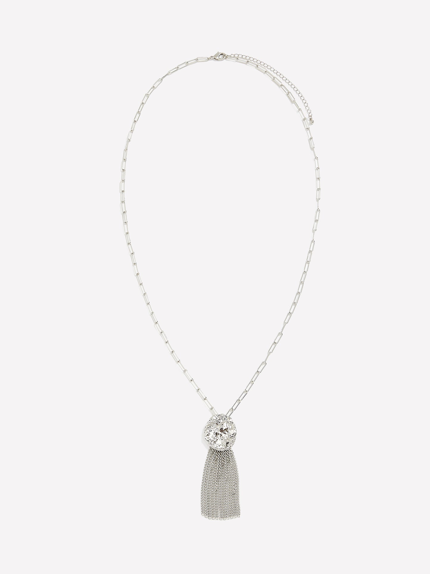 Medium Silver Necklace with Tassel Pendent