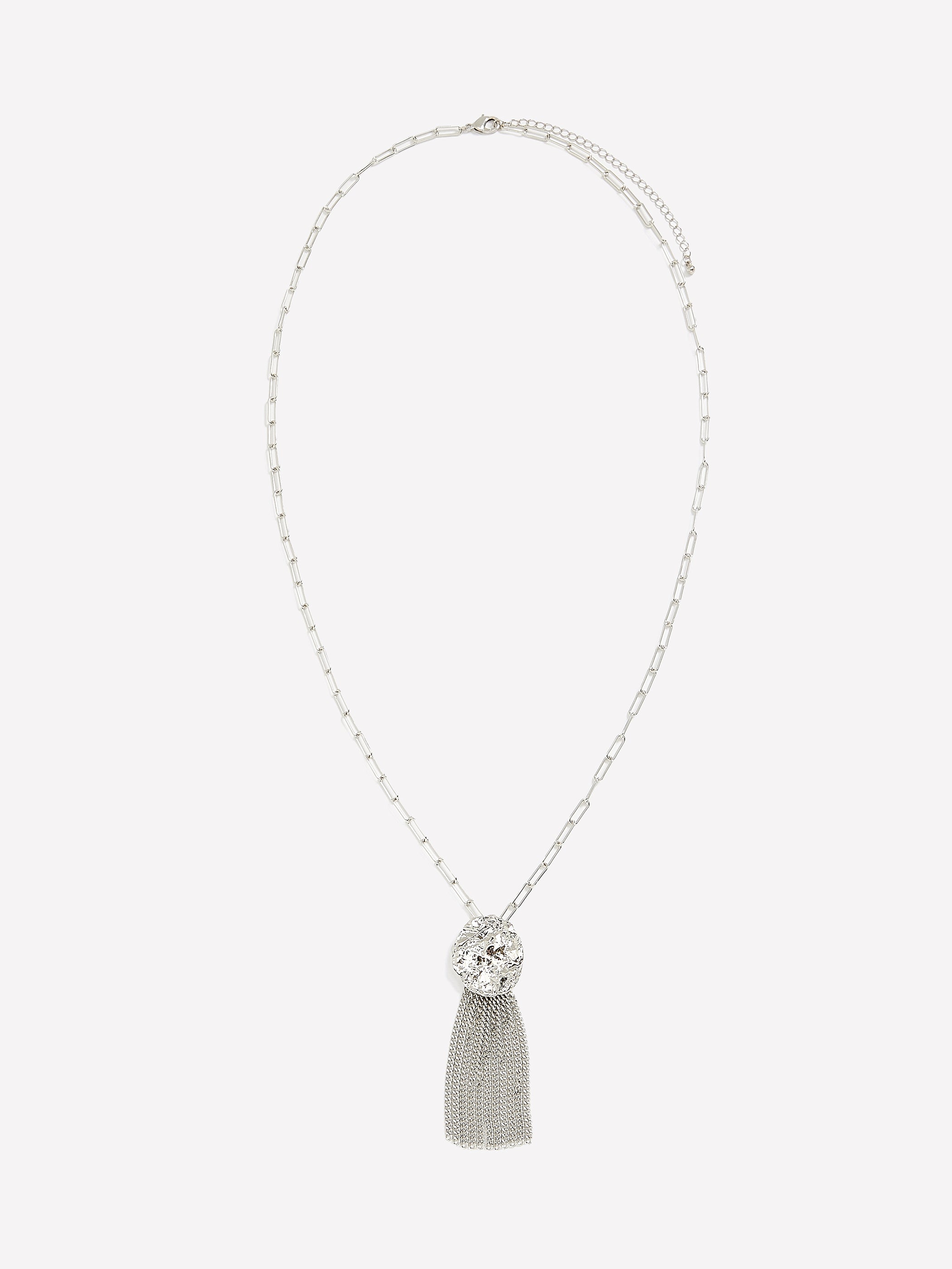 Medium Silver Necklace with Tassel Pendent