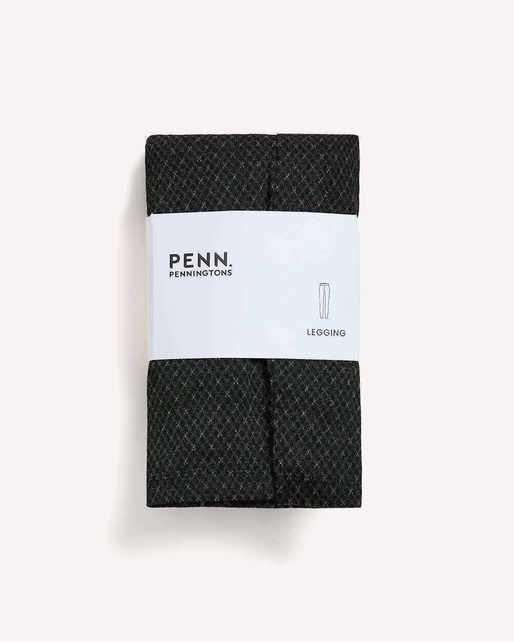 Black Textured Small Plaid Legging