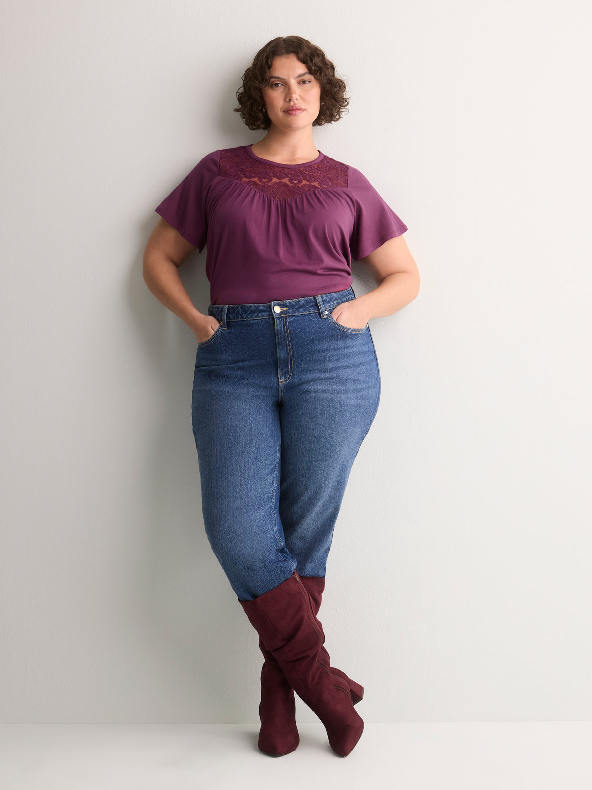 Slight Swing Top with Embroidered Yoke