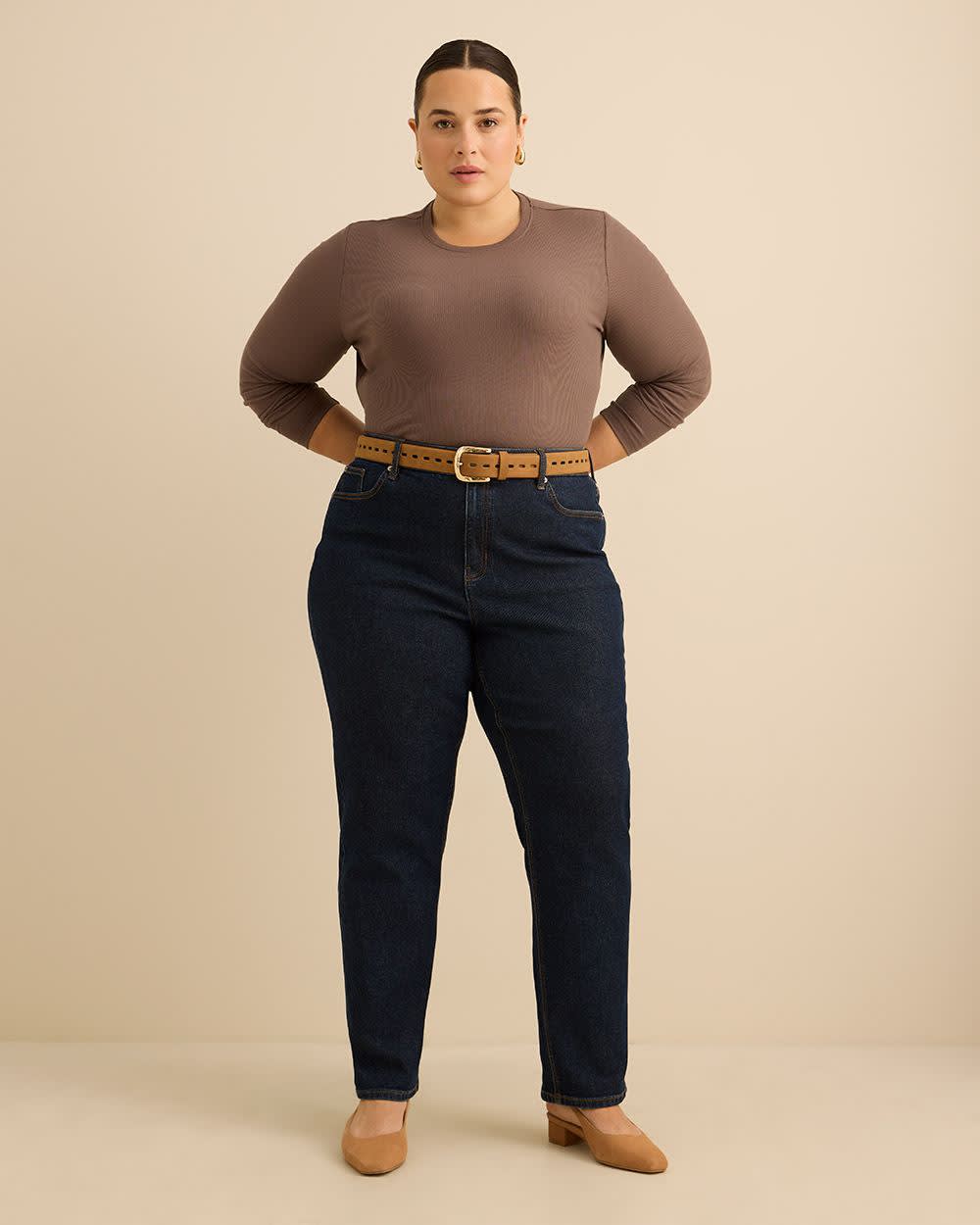 Boyfriend-Fit Ribbed Knit Tee - PENN. Essentials