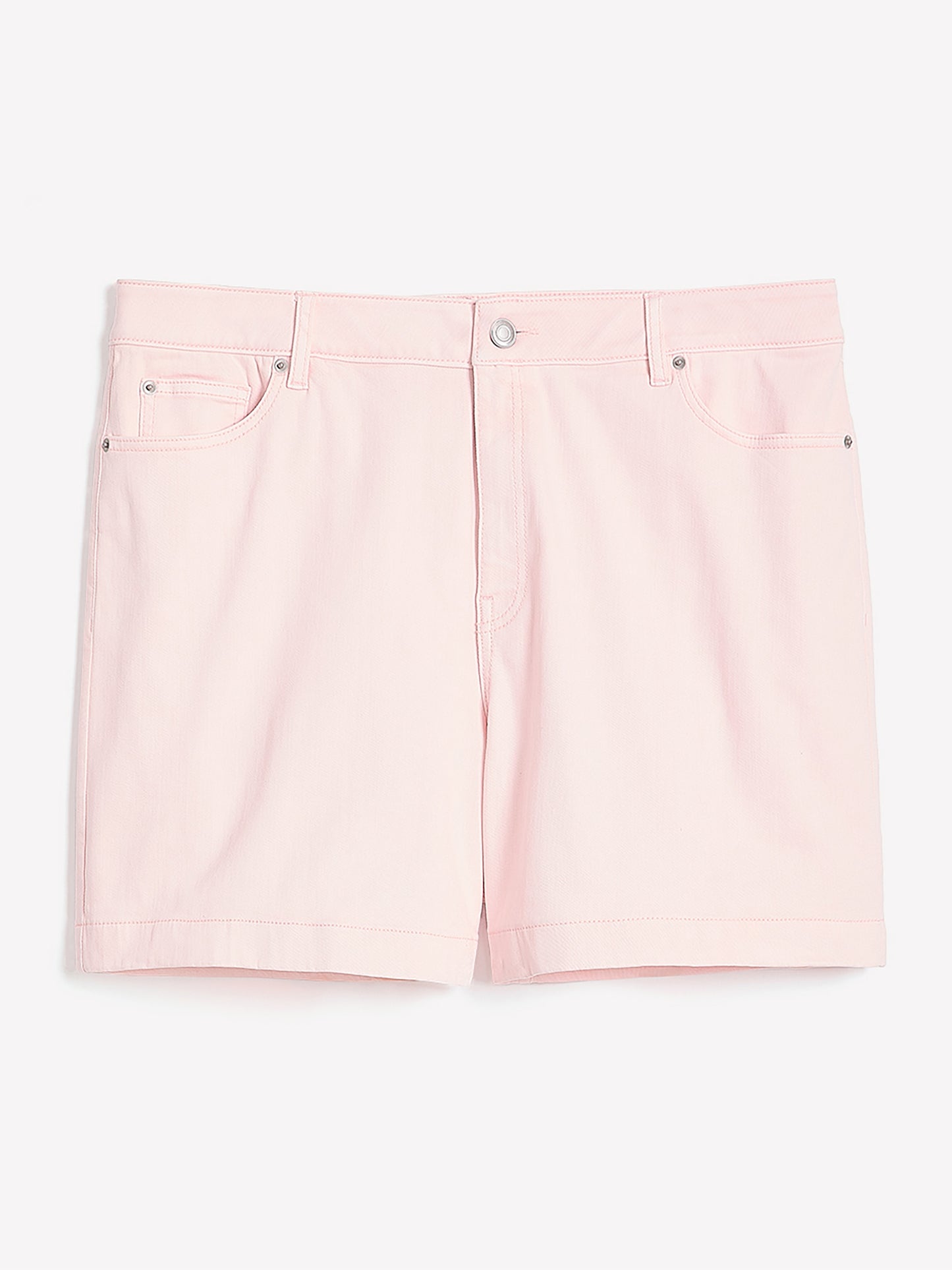 Lilac Curvy-Fit High-Rise Denim Shorts