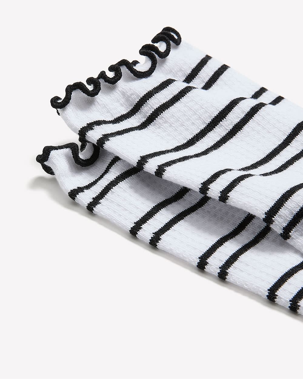 Chaussettes à rayures avec rebord ondulé