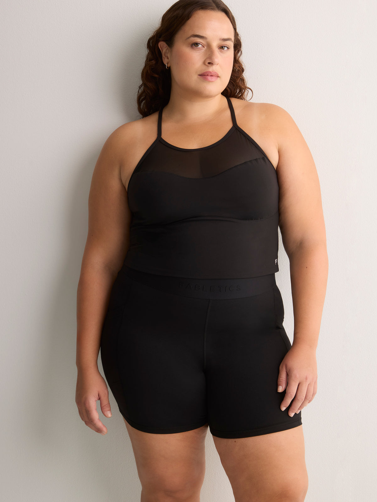 Short de vélo noir taille haute On The Go - Fabletics