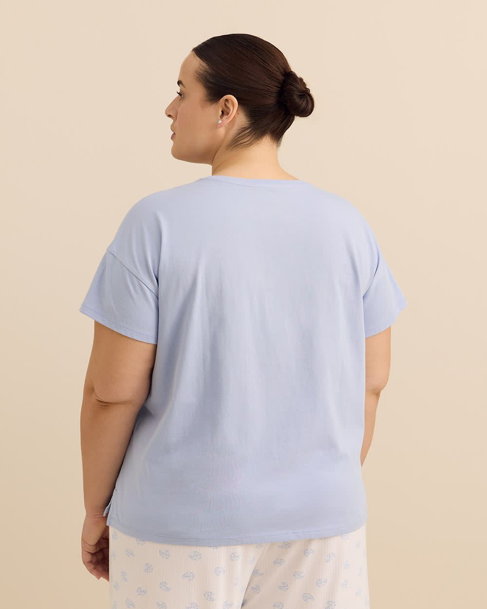 T-shirt de pyjama à manches courtes avec petite poche, coupe carrée - ti Voglio