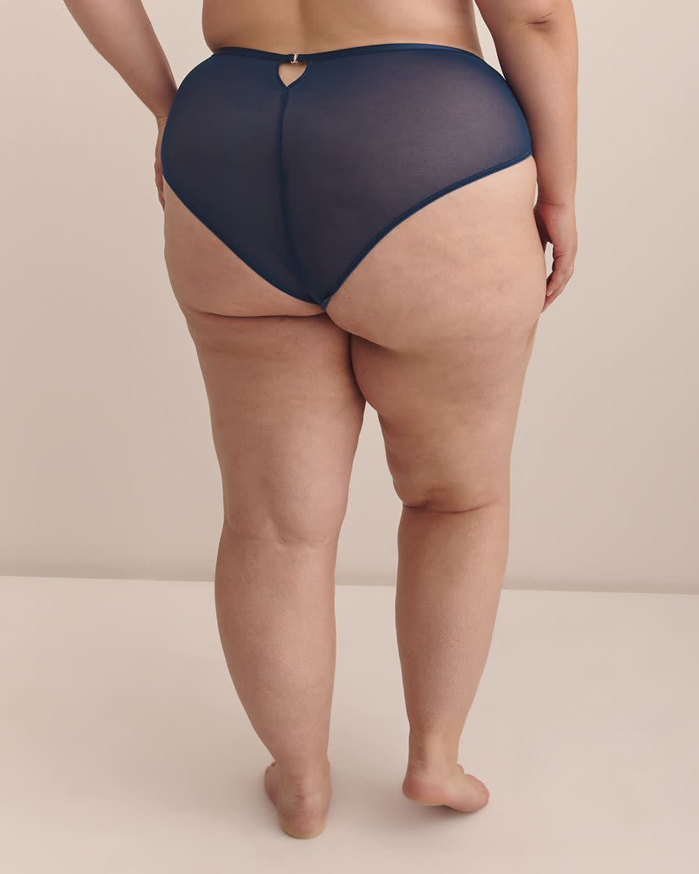 Culotte cheeky bleue avec dentelle - Déesse Collection