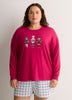 Red Nutcracker Sweatshirt and Plaid Boxer Pyjama Set - tiVOGLIO