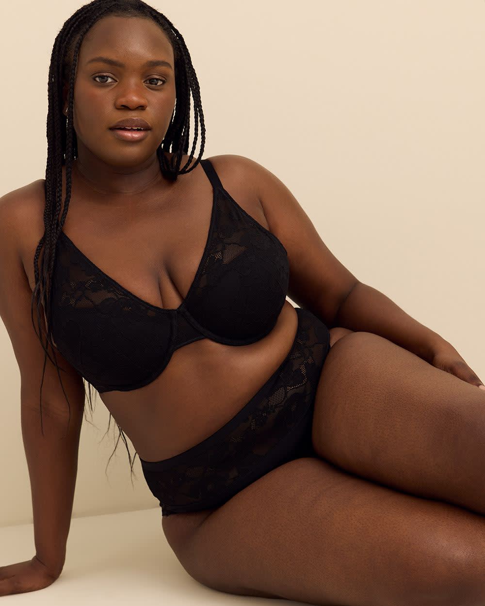 Cheeky Thong With Lace Waistband - Déesse Collection