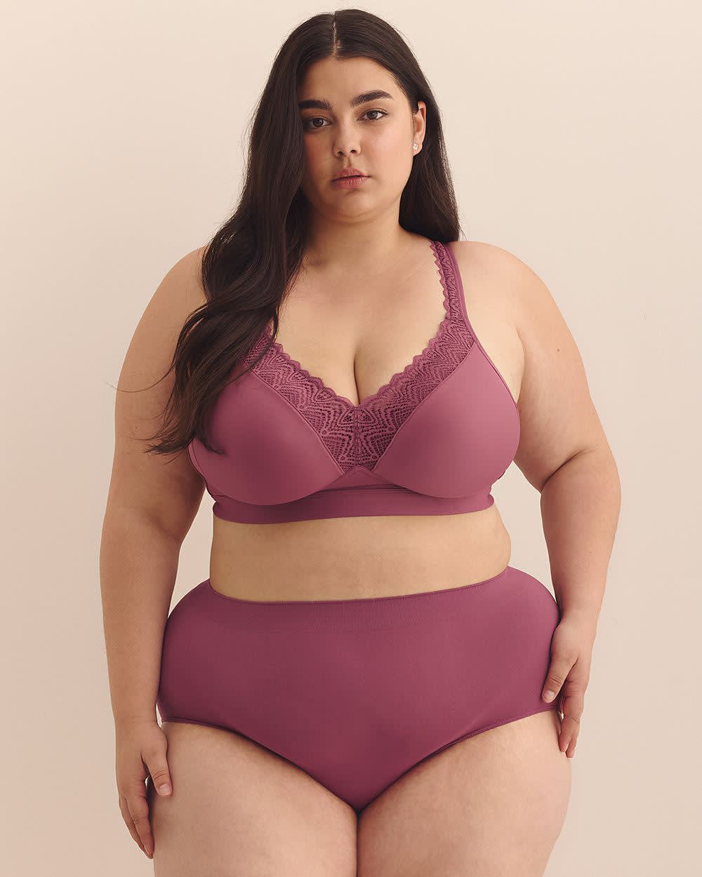 Wireless Padded Breathable T-Shirt Bra with Lace - ti Voglio