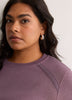 Loose Crew-Neck Fleece Sweatshirt with Long Balloon Sleeves