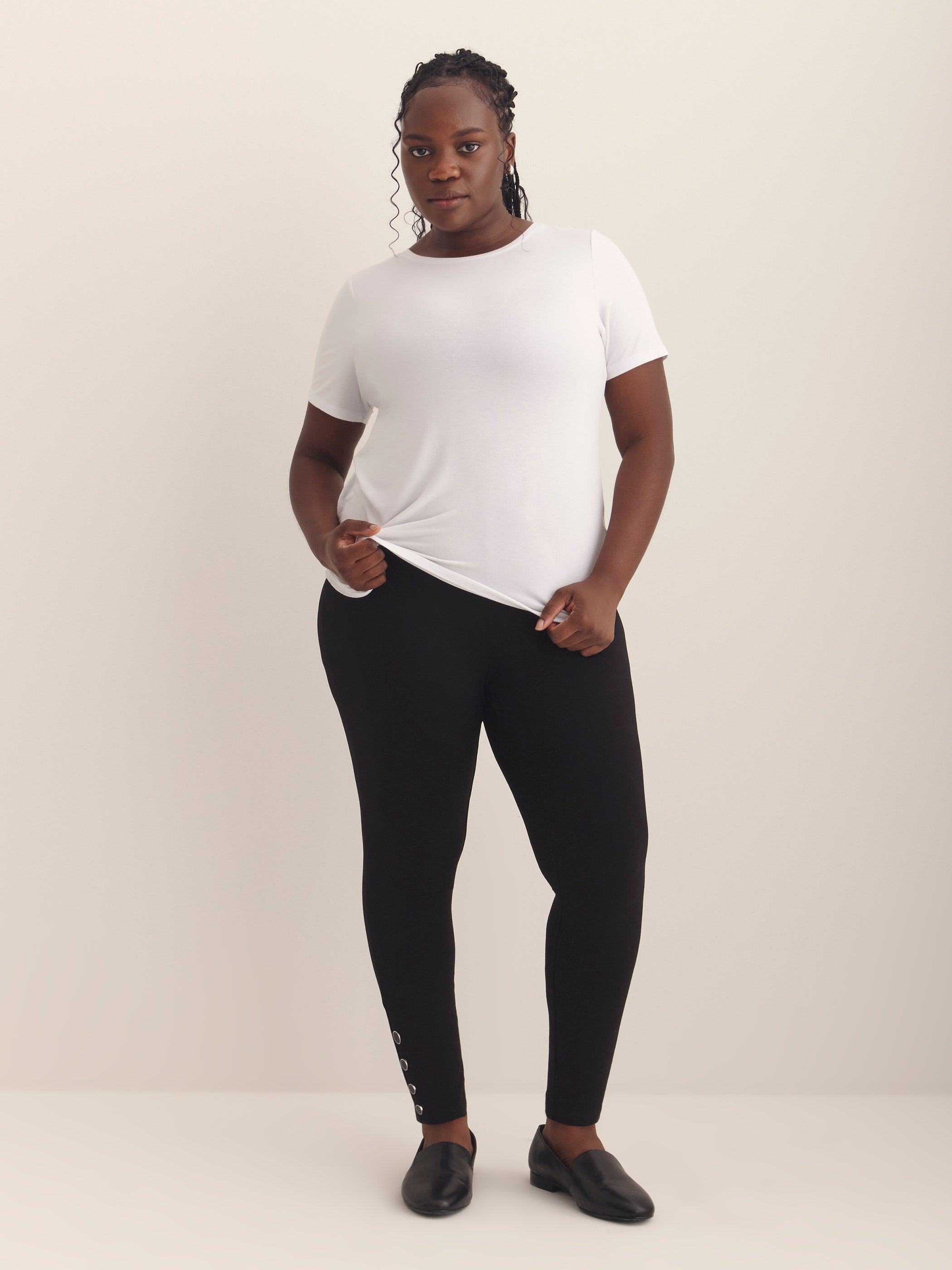 Responsible, Fashion Legging with Buttoned Hem
